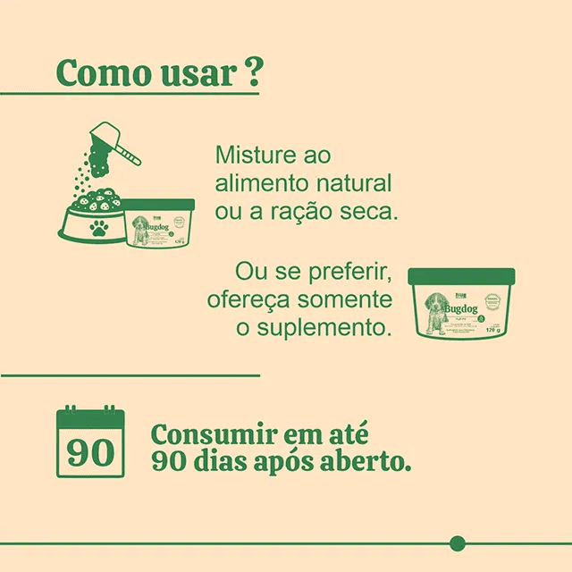 BugDog Puppy para Filhotes | Suplemento Natural com BSF para Crescimento Saudável 120g