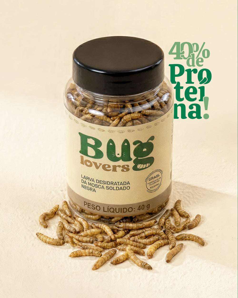Pet real consumindo a Larva BSF da BugLovers em casa