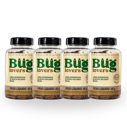 Combo com 4 Larvas de BSF desidratada | 40% de Proteína e hipoalergênica| Frete Grátis SP