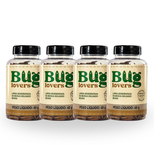 Combo com 4 Larvas de BSF desidratada | 40% de Proteína e hipoalergênica| Frete Grátis SP
