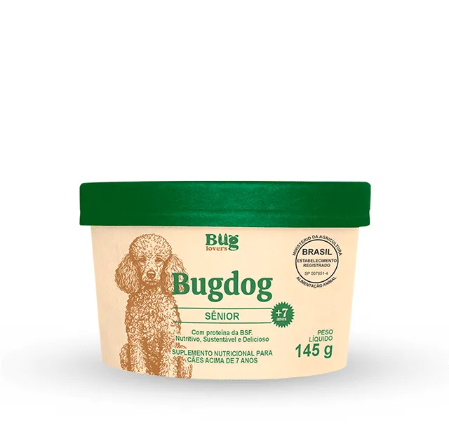 BugDog Senior para Cães Idosos | Suplemento Natural para Energia e Vitalidade 145g